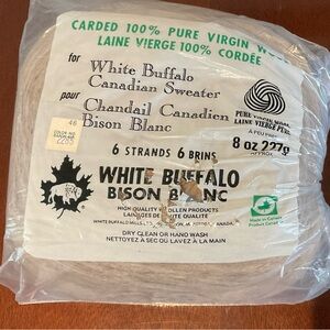 White Buffalo Carded 100% Wool Yarn 6 Strands 8oz. 227g